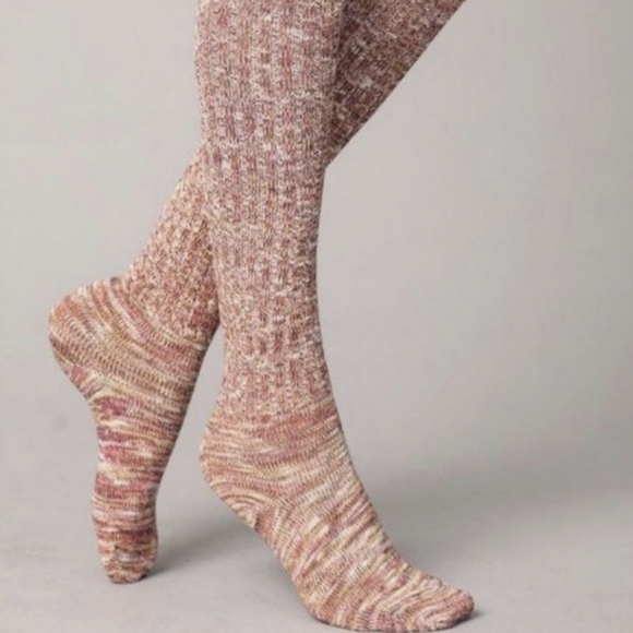 Stocking Stuffer! Last 3 Pairs! Beautiful Burgundy Socks w/Dainty Cream Trim - Picture 3 of 15